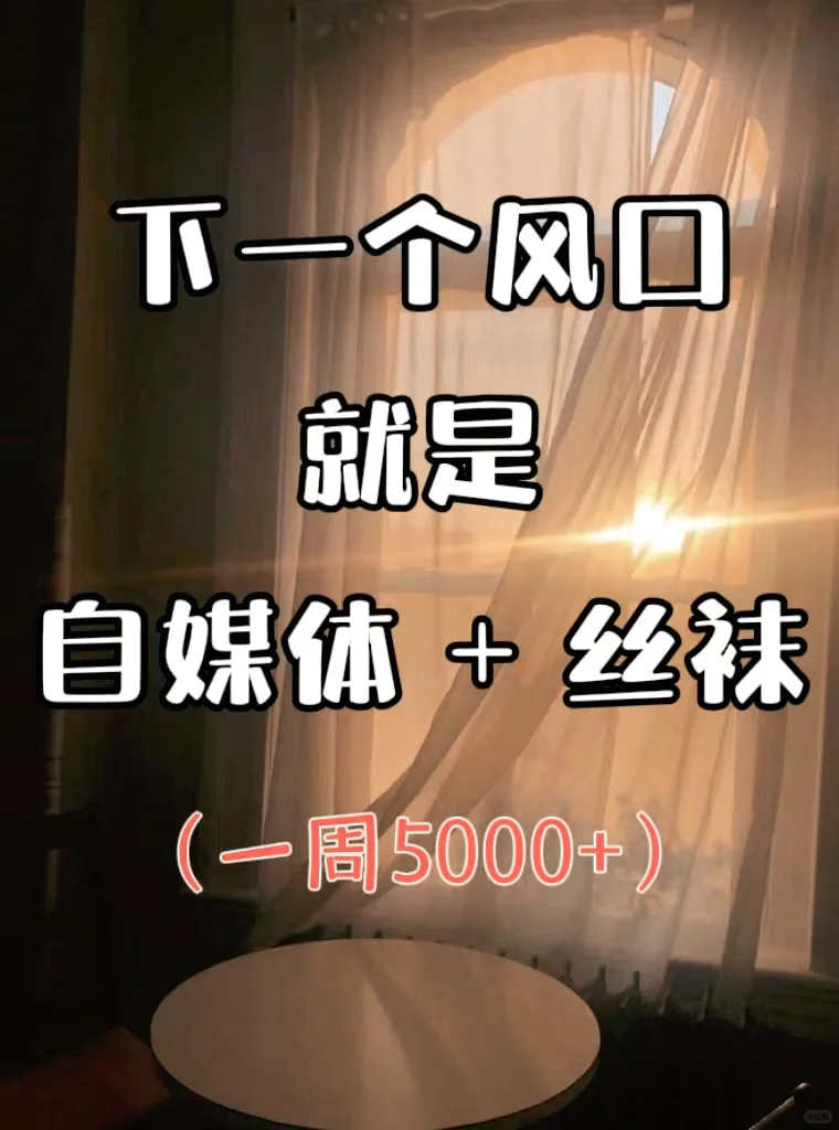 丝袜+自媒体一个月做了5000+新模式 ！！?