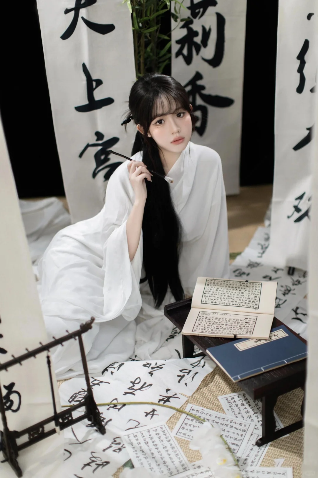 国风古韵之美|汉服书法少女写真