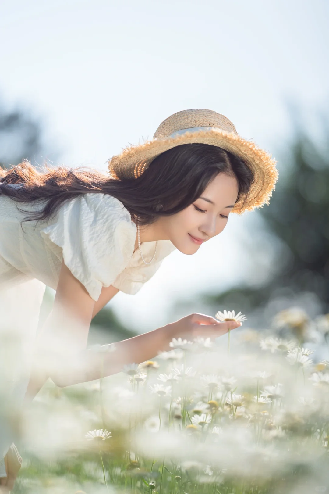 浪漫的人间总是蓄满鲜花 小雏菊少女写真