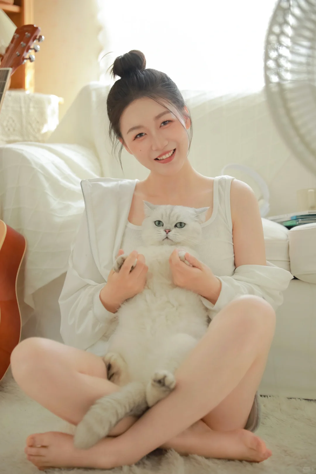 少女和猫? 日系居家少女写真 西安写真