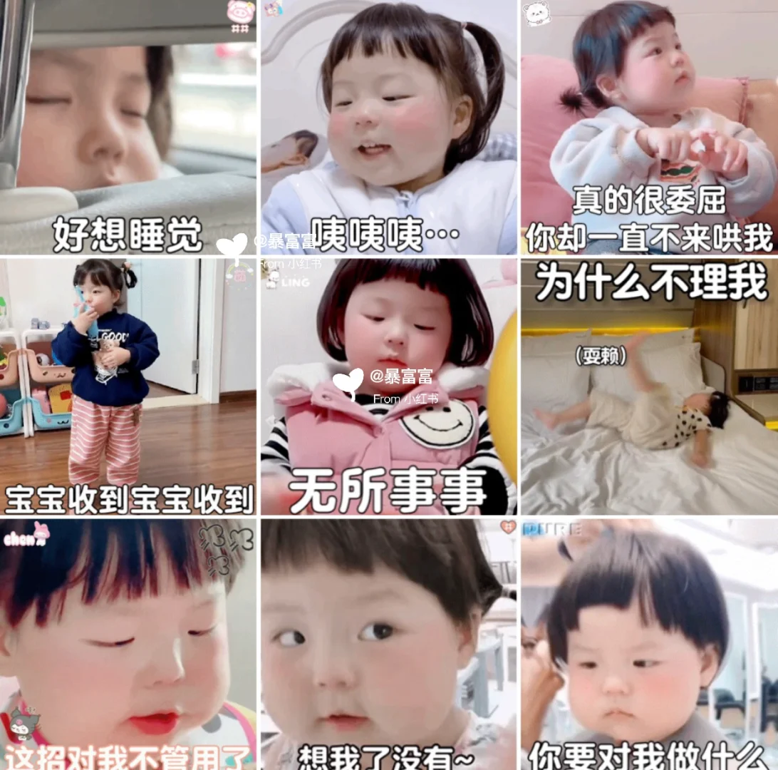 表情包/人类幼崽和猫咪表情包，超可爱❤️