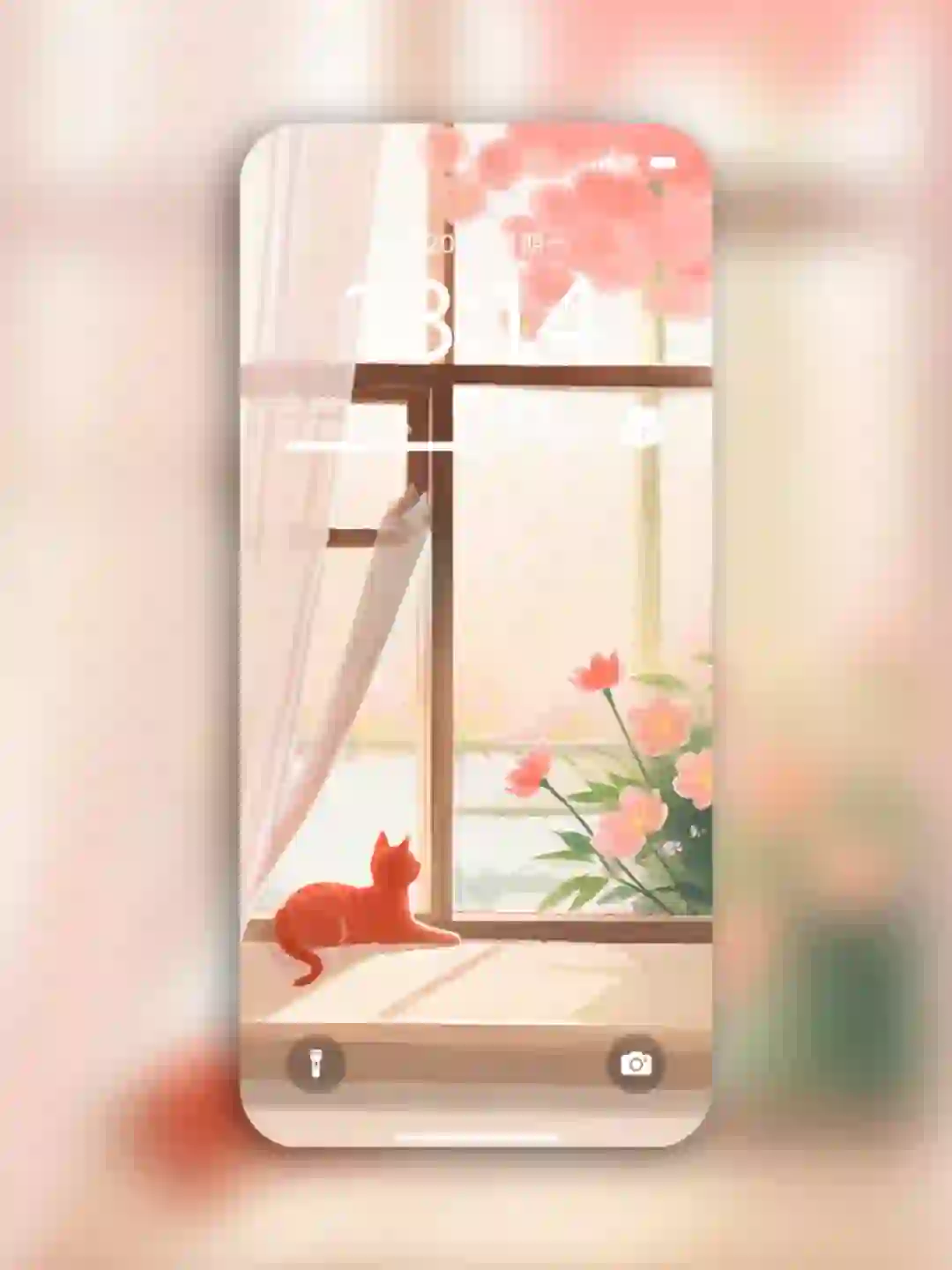 原创手机ipad壁纸｜小清新窗台猫咪02