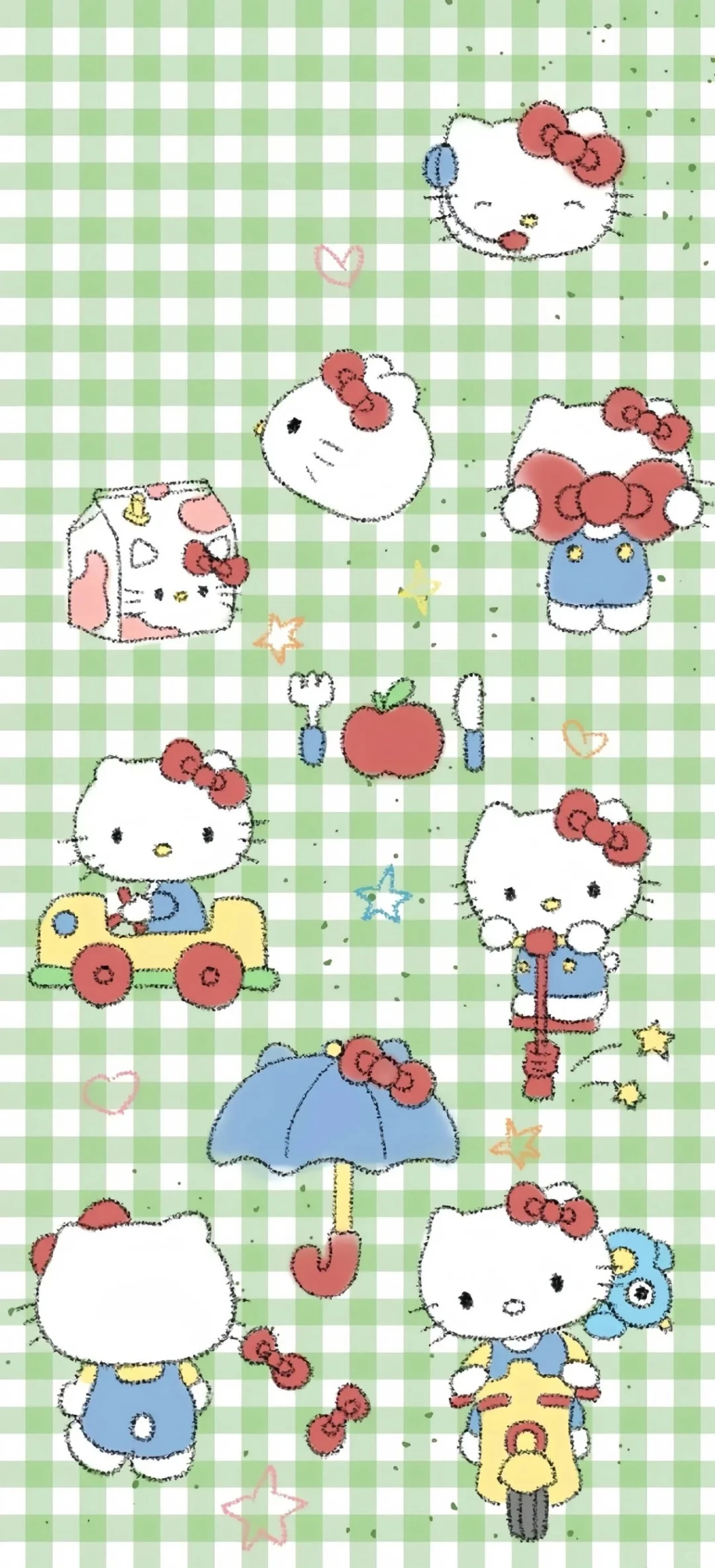 超可爱的Hellokitty平铺壁纸