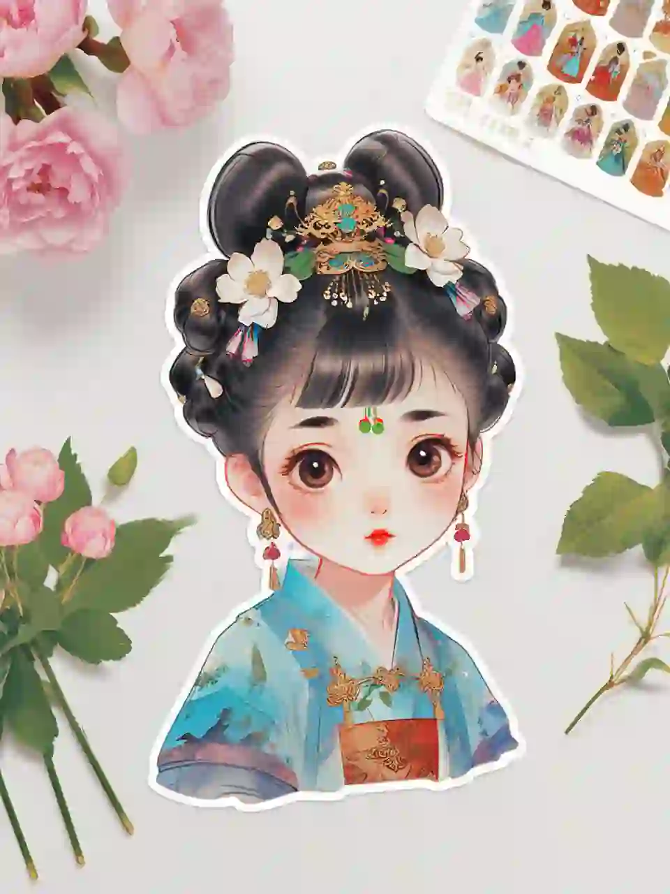 可爱古风美女小贴纸/奇域