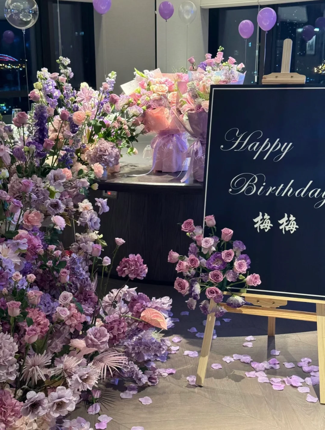 南宁 | 女神生日布置 | 瀑布桌花?