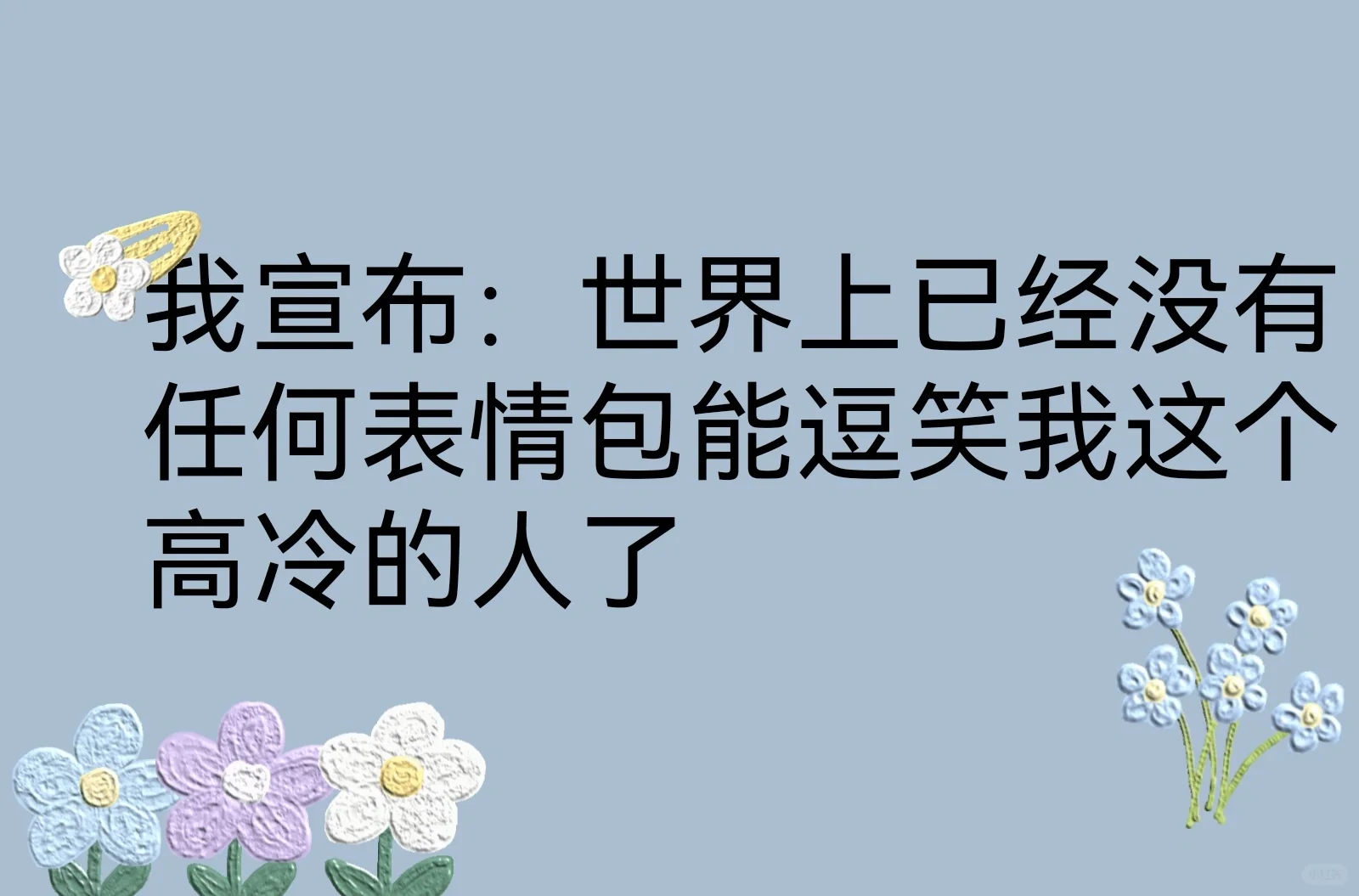 世界上已经没有能把我逗笑的表情包了