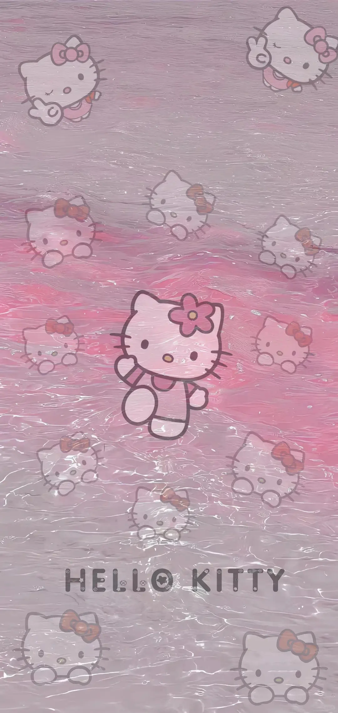 壁纸HelloKitty夏日粉/蓝色水波纹 锁屏+壁