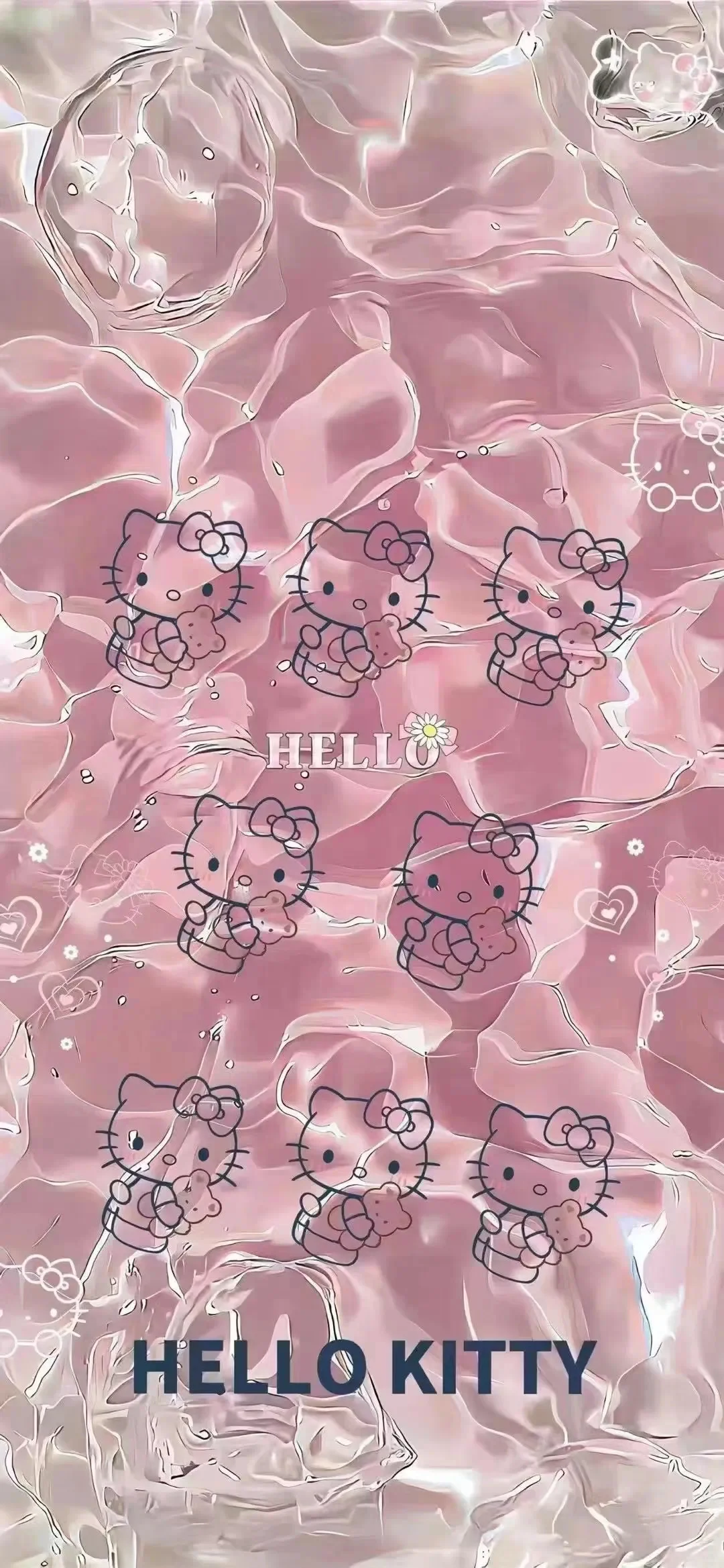 壁纸HelloKitty夏日粉/蓝色水波纹 锁屏+壁