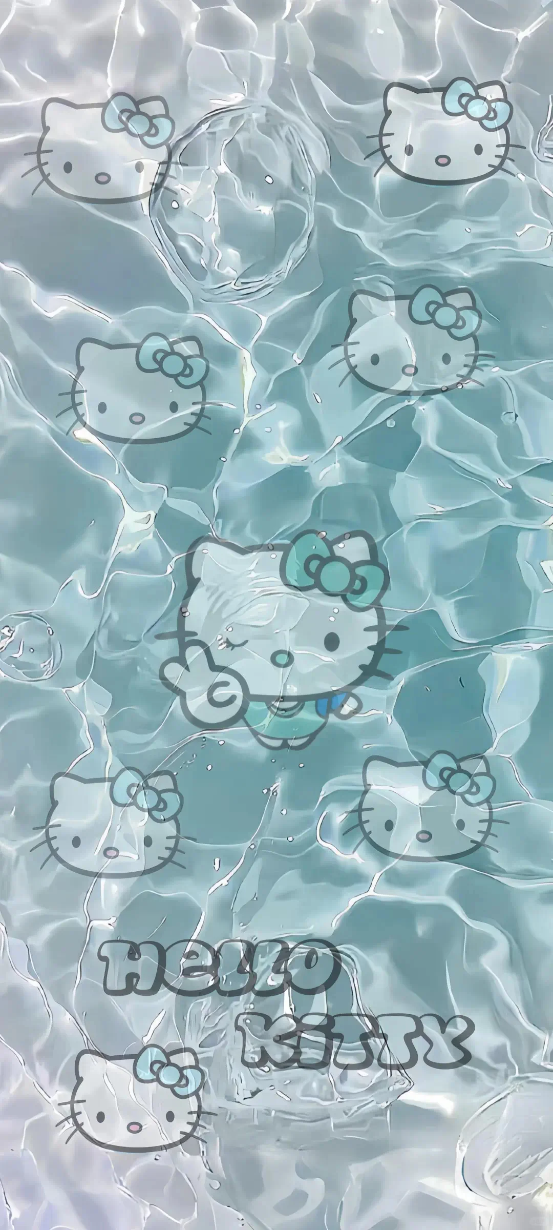 壁纸HelloKitty夏日粉/蓝色水波纹 锁屏+壁