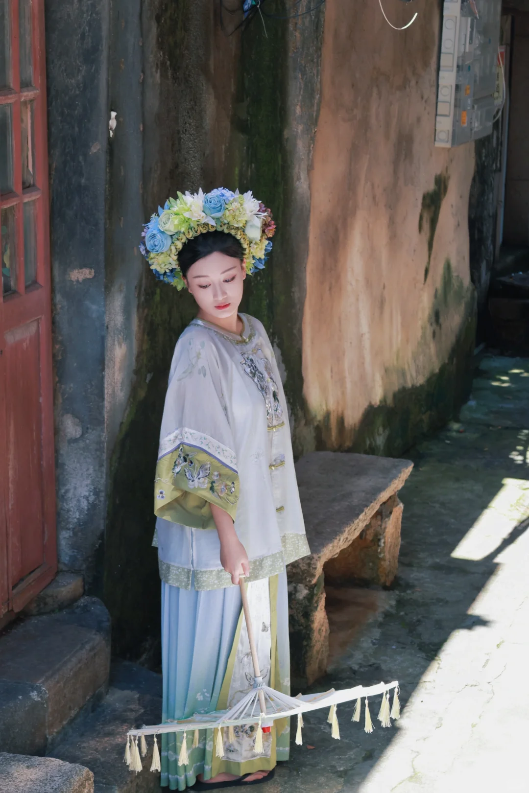 东山岛簪花 | 淡雅青风清汉女簪花写真客片