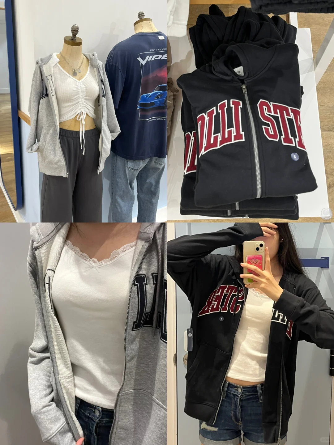 Hollister✨新品logo款拉链外套