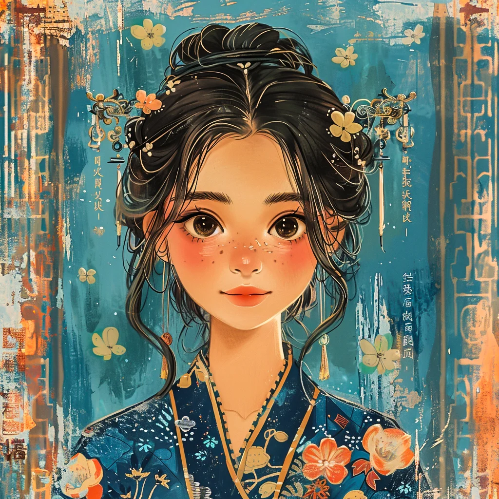 AI绘画-国风插画美女