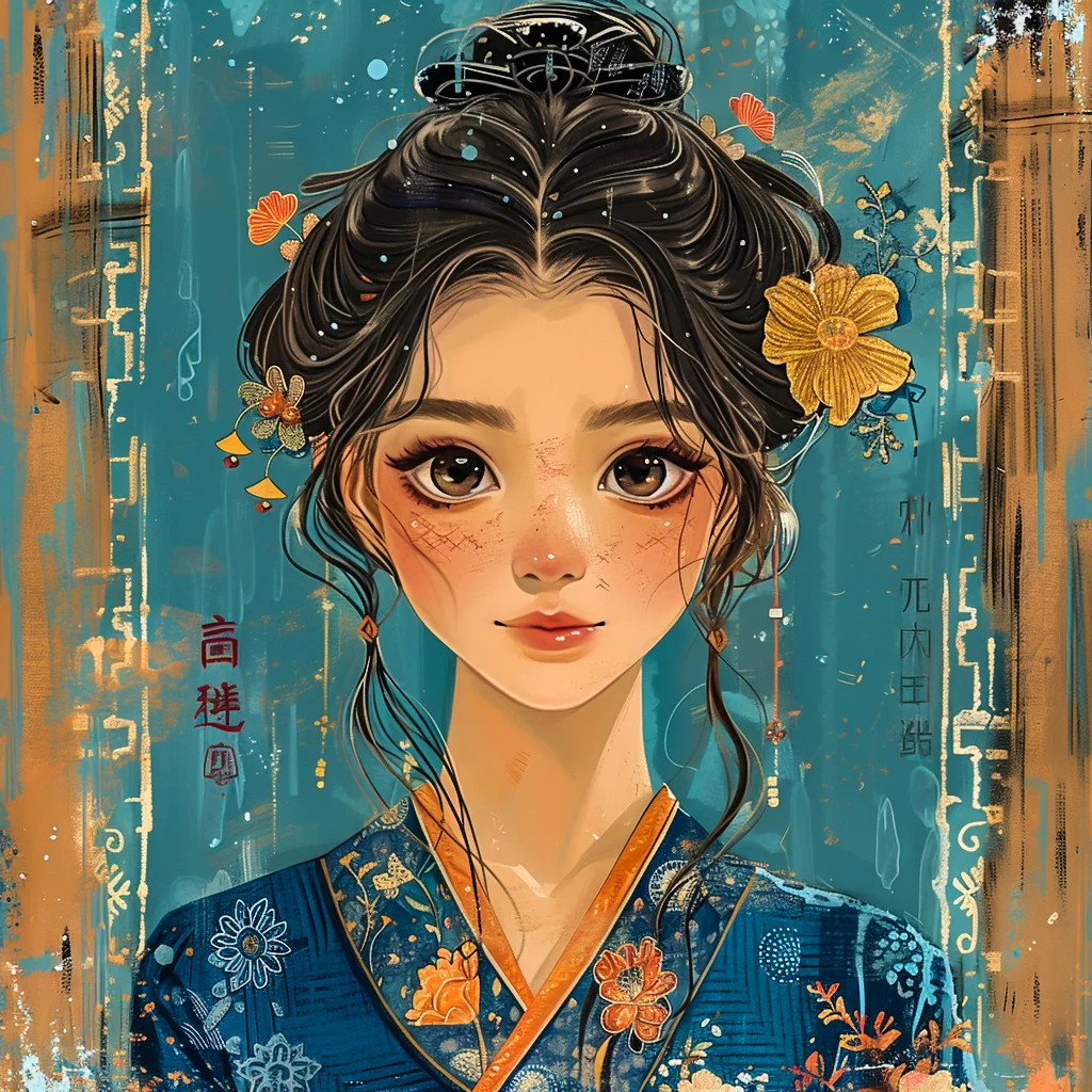 AI绘画-国风插画美女