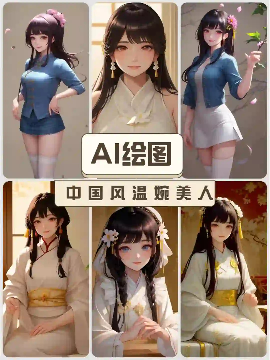 AI绘画 | 中国风温婉美人（内含描述词）