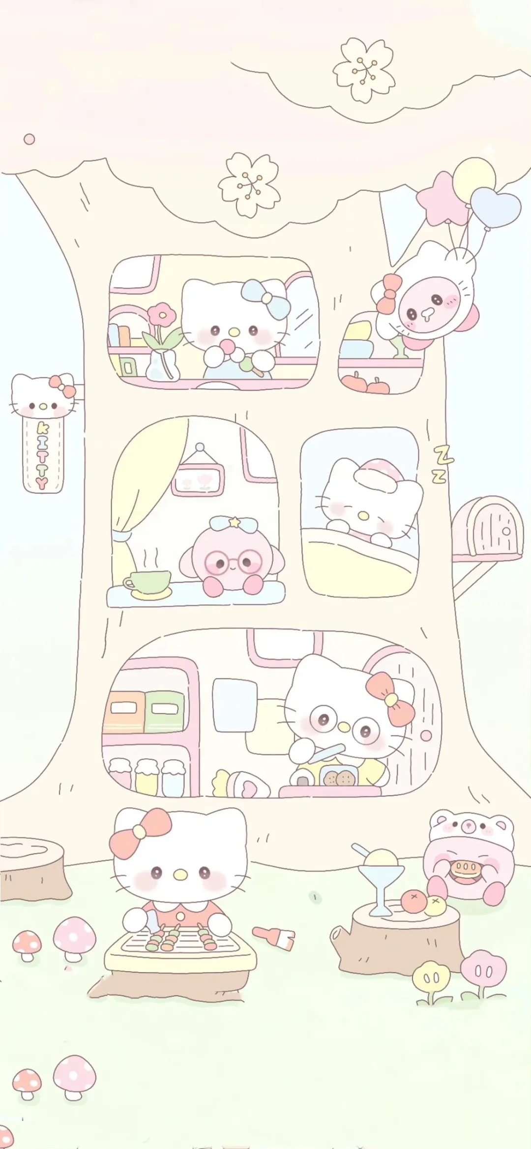 手机壁纸：hello Kitty～～