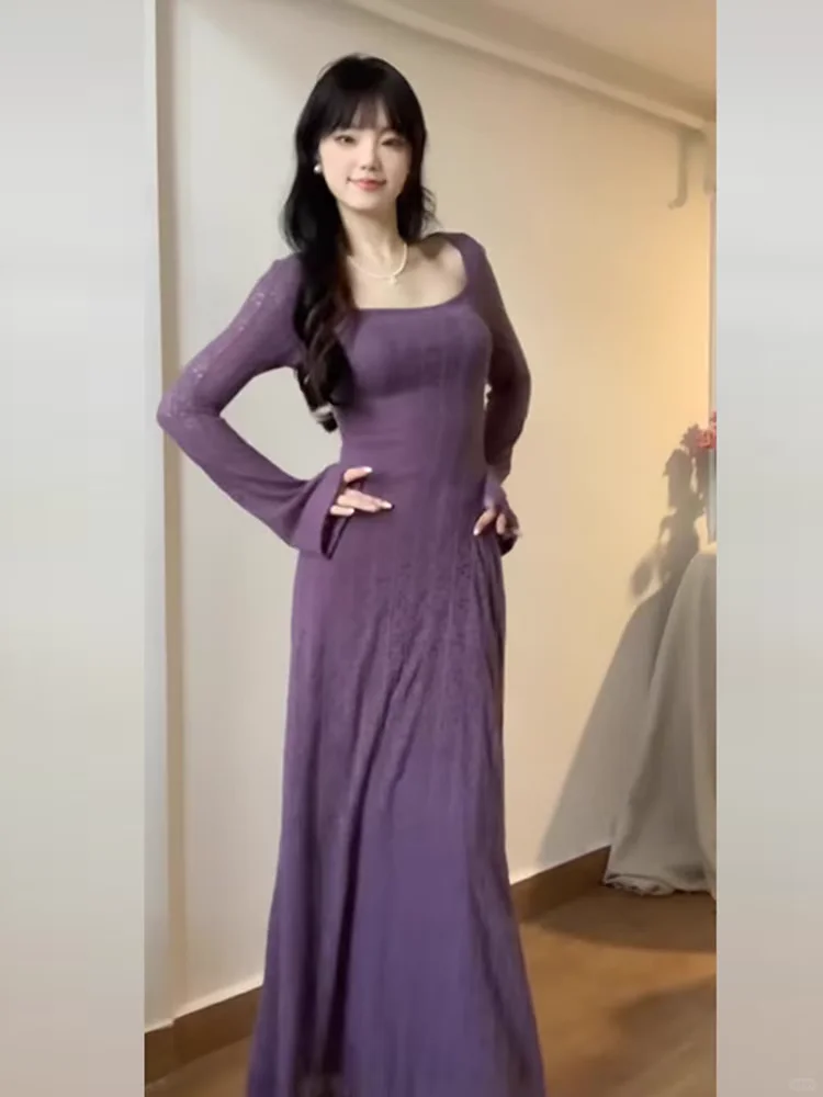 紫色鱼尾裙👗春季必备