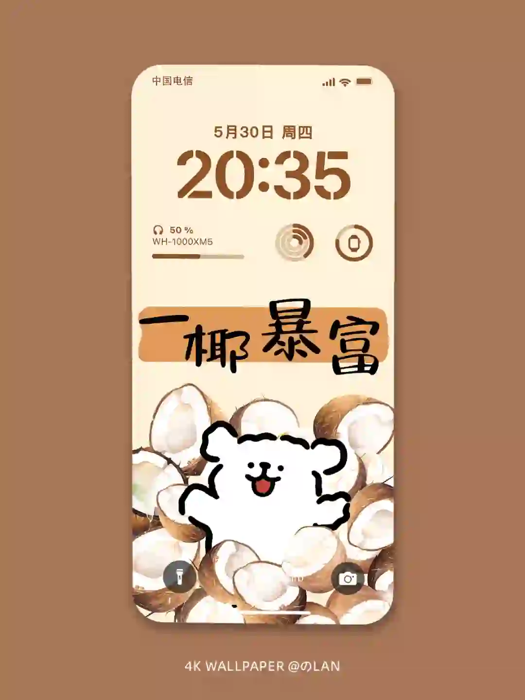 好运信念壁纸｜一椰暴富｜6月会发财013