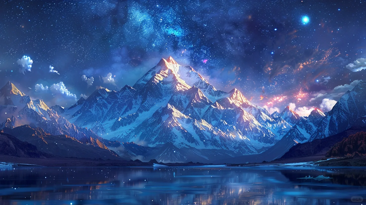 西藏雪山与星空 电脑壁纸