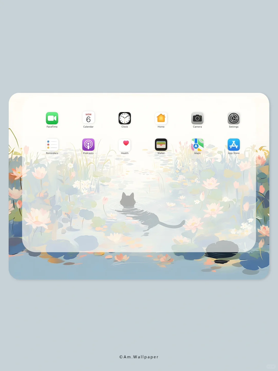 iPad壁纸｜游泳猫猫2｜INS风插画壁纸