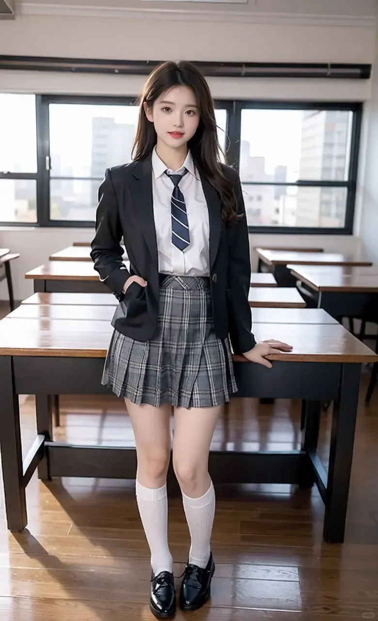 校园角落的温柔：制服美少女的静谧之美