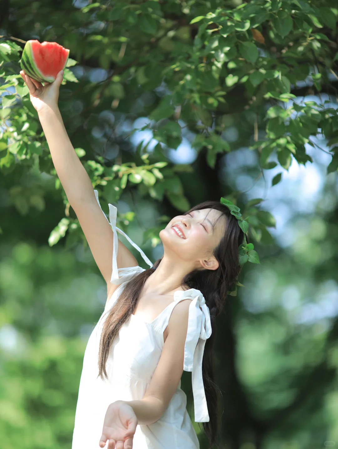 ?西瓜味?的夏天！公园里就可以拍～