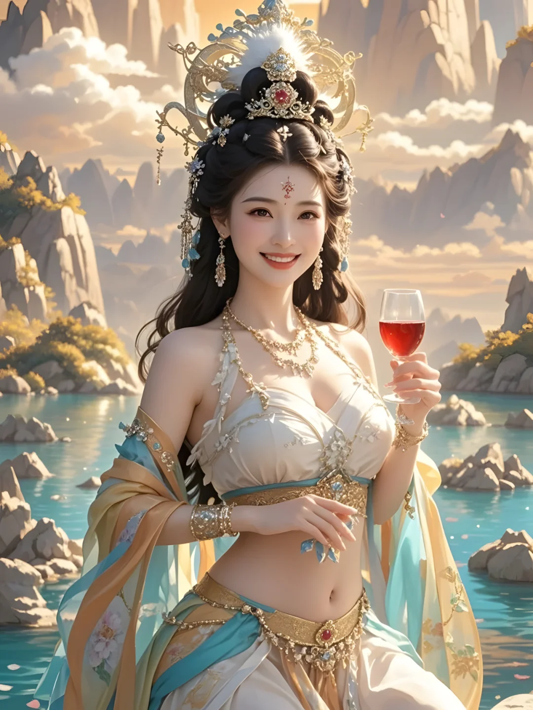 瑶池七仙女 葡萄美酒夜光杯 酒不醉人人自醉