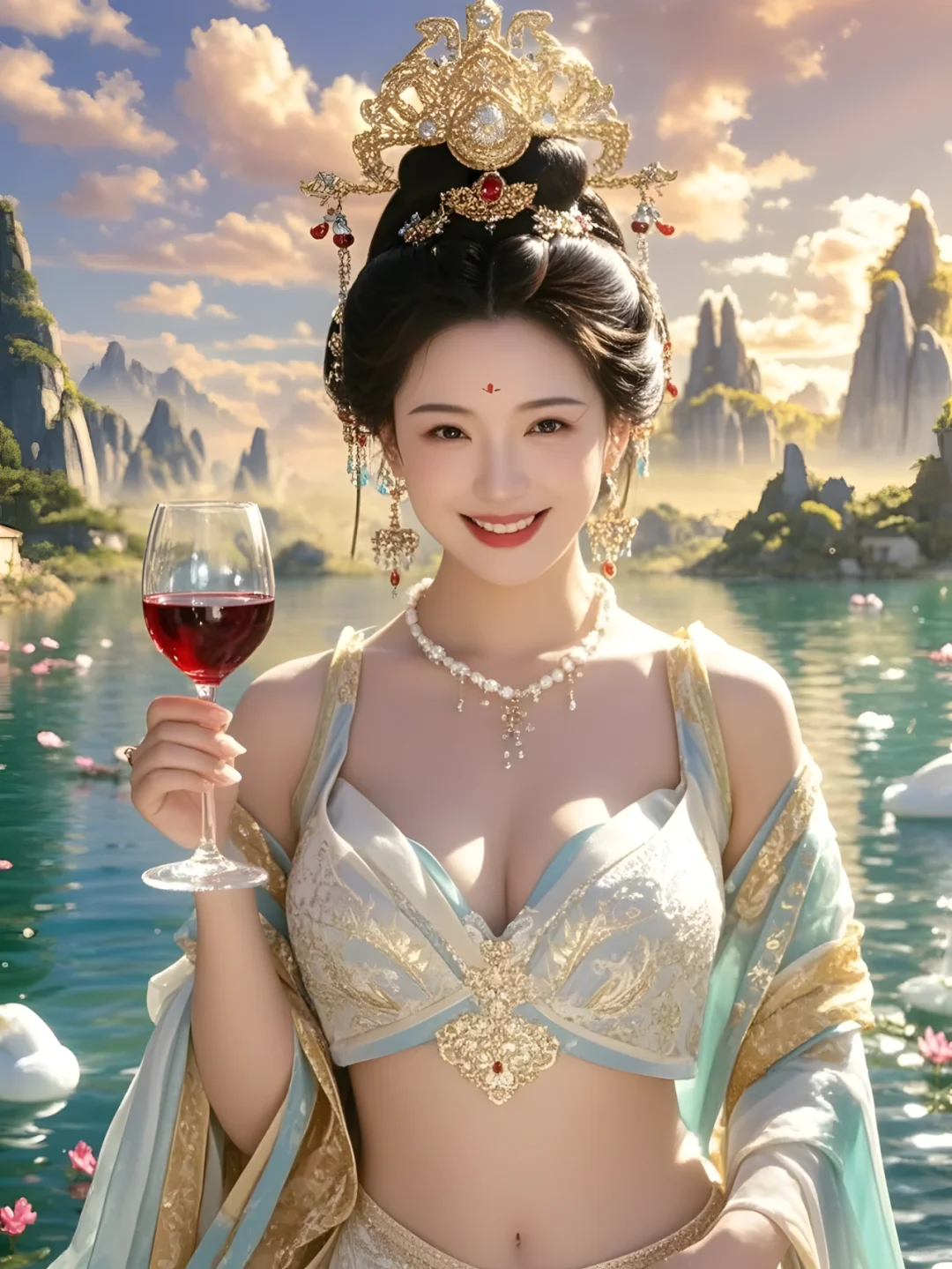 瑶池七仙女 葡萄美酒夜光杯 酒不醉人人自醉