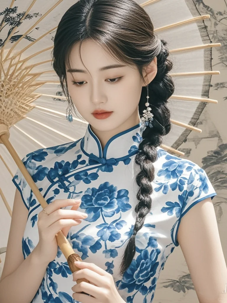 美女壁纸︳青花瓷旗袍女神美的不可方物?