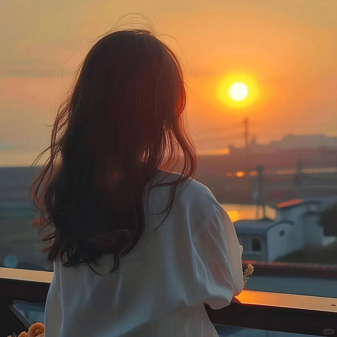 女生唯美高清夕阳头像