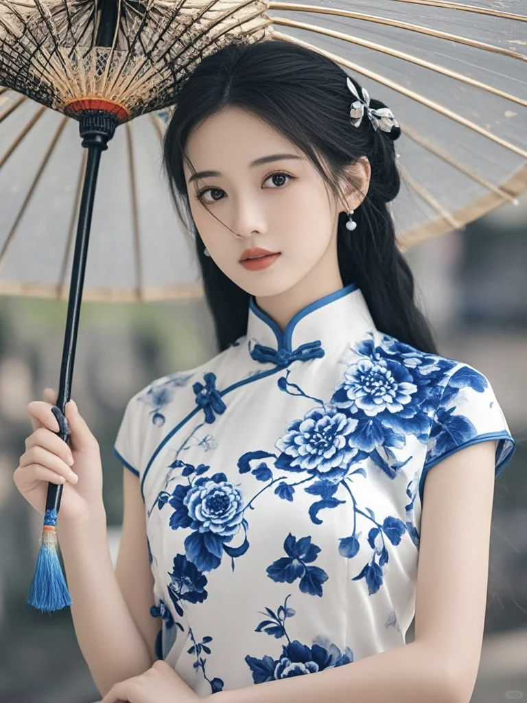 美女壁纸︳青花瓷旗袍女神美的不可方物?