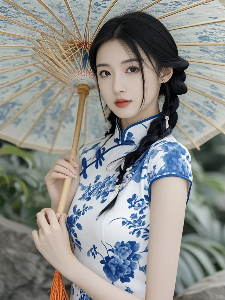 美女壁纸︳青花瓷旗袍女神美的不可方物?