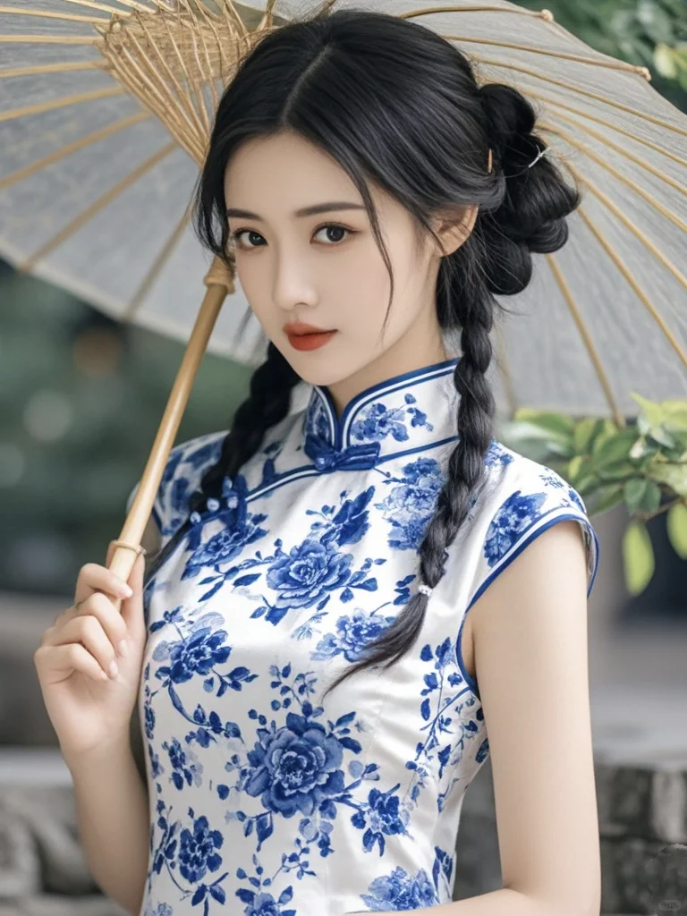 美女壁纸︳青花瓷旗袍女神美的不可方物?