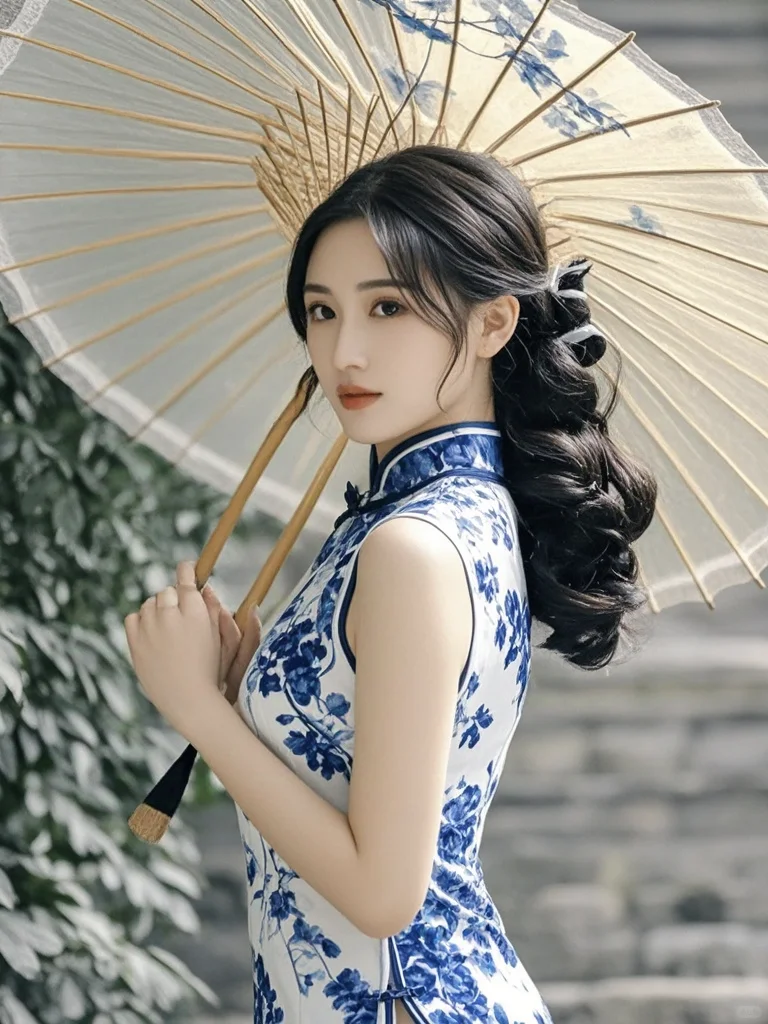 美女壁纸︳青花瓷旗袍女神美的不可方物?