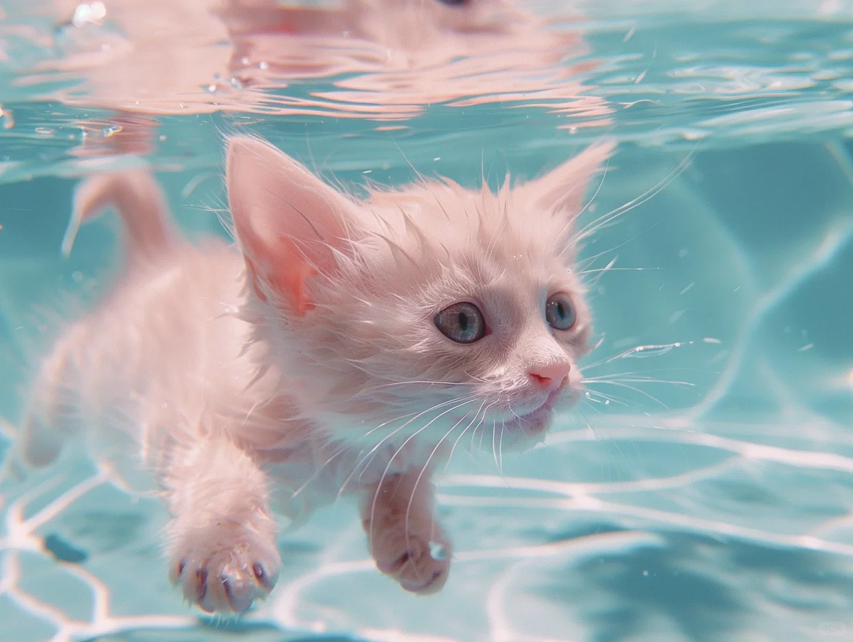 iPad壁纸流水生猫壁纸