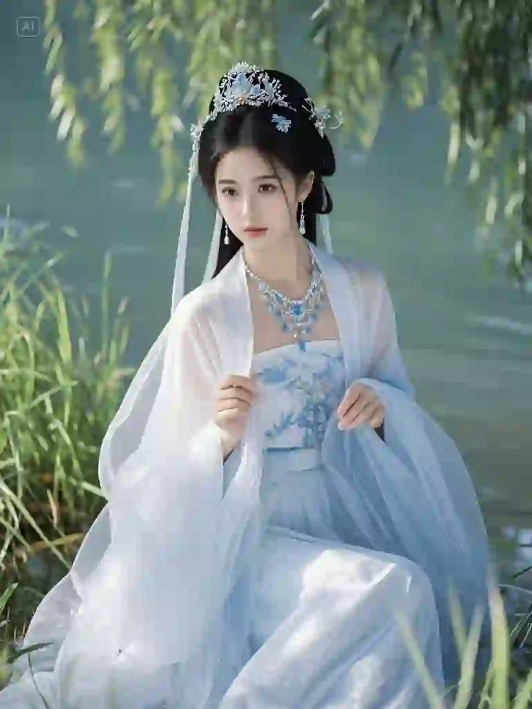 水中汉服美女