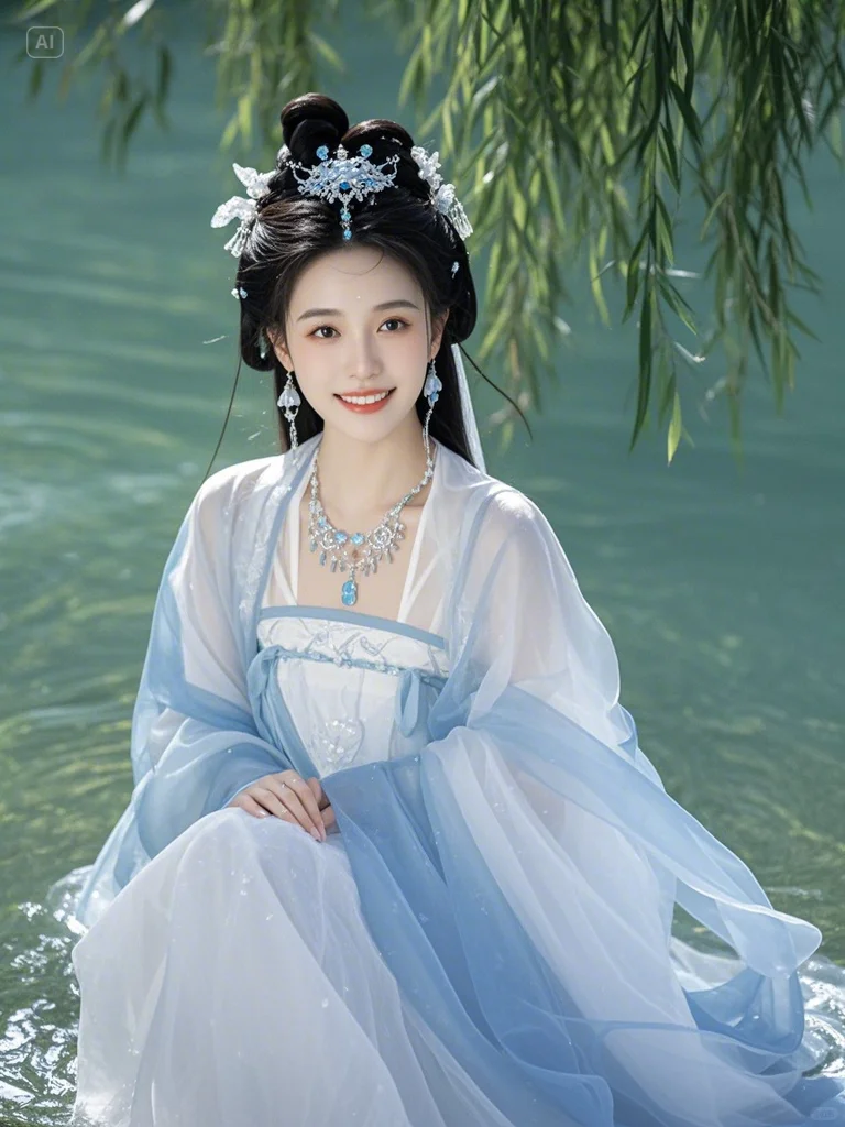 水中汉服美女