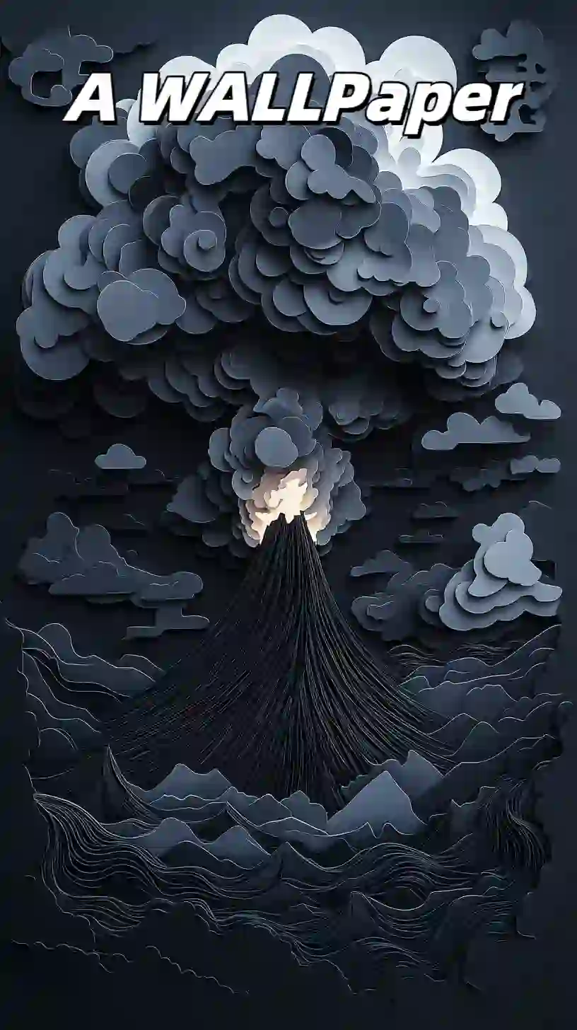 纸艺火山喷发｜手机壁纸