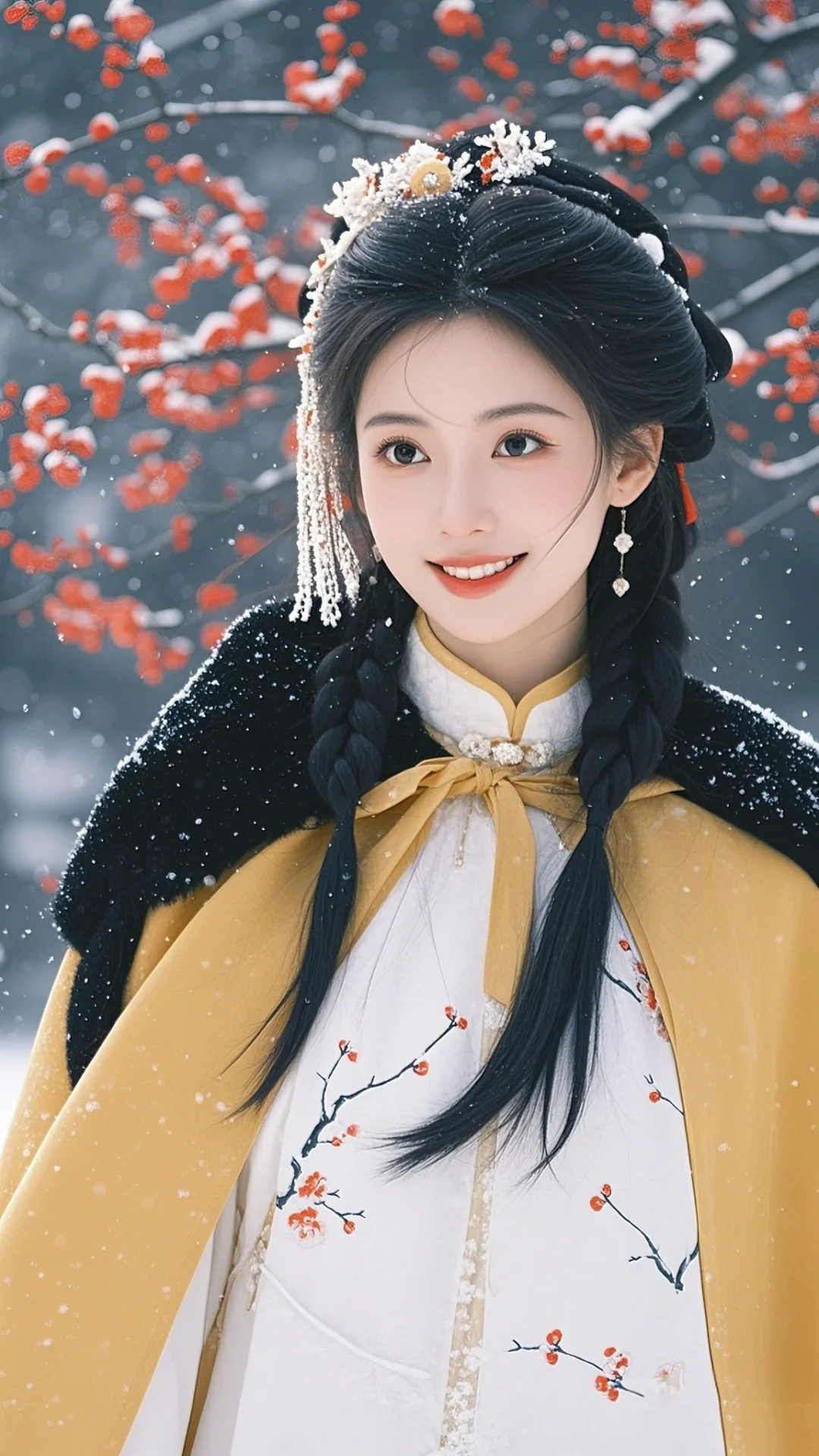 雪中梅花古风美人