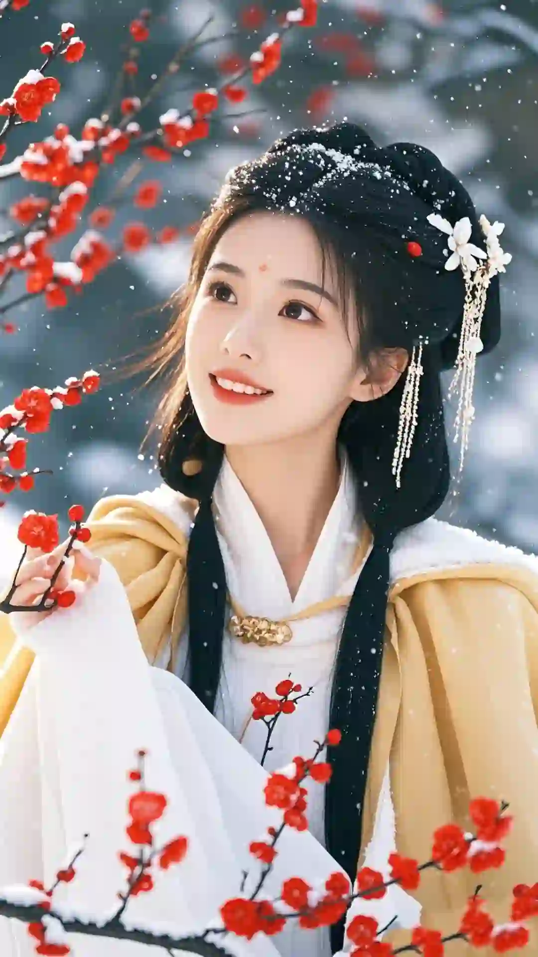 雪中梅花古风美人