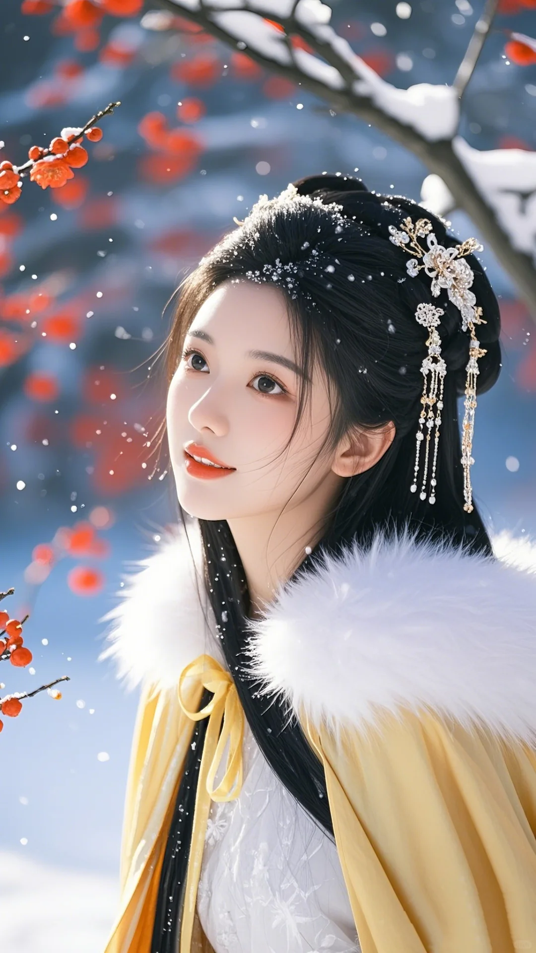 雪中梅花古风美人