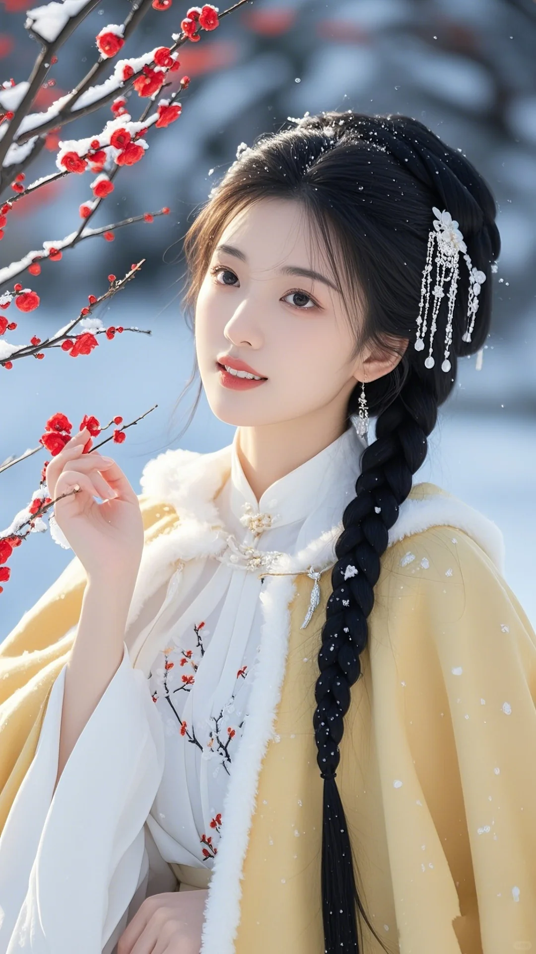 雪中梅花古风美人