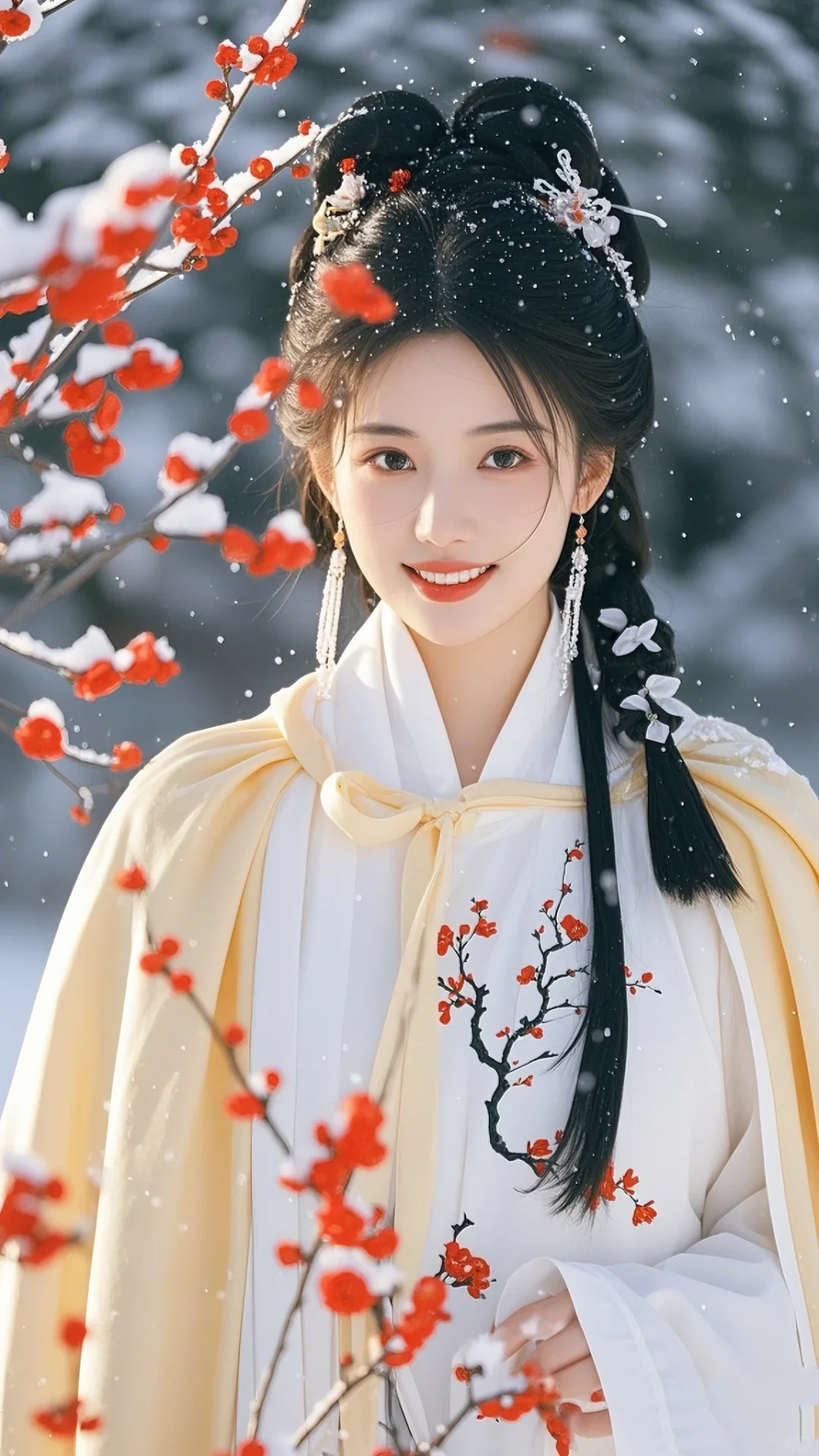 雪中梅花古风美人