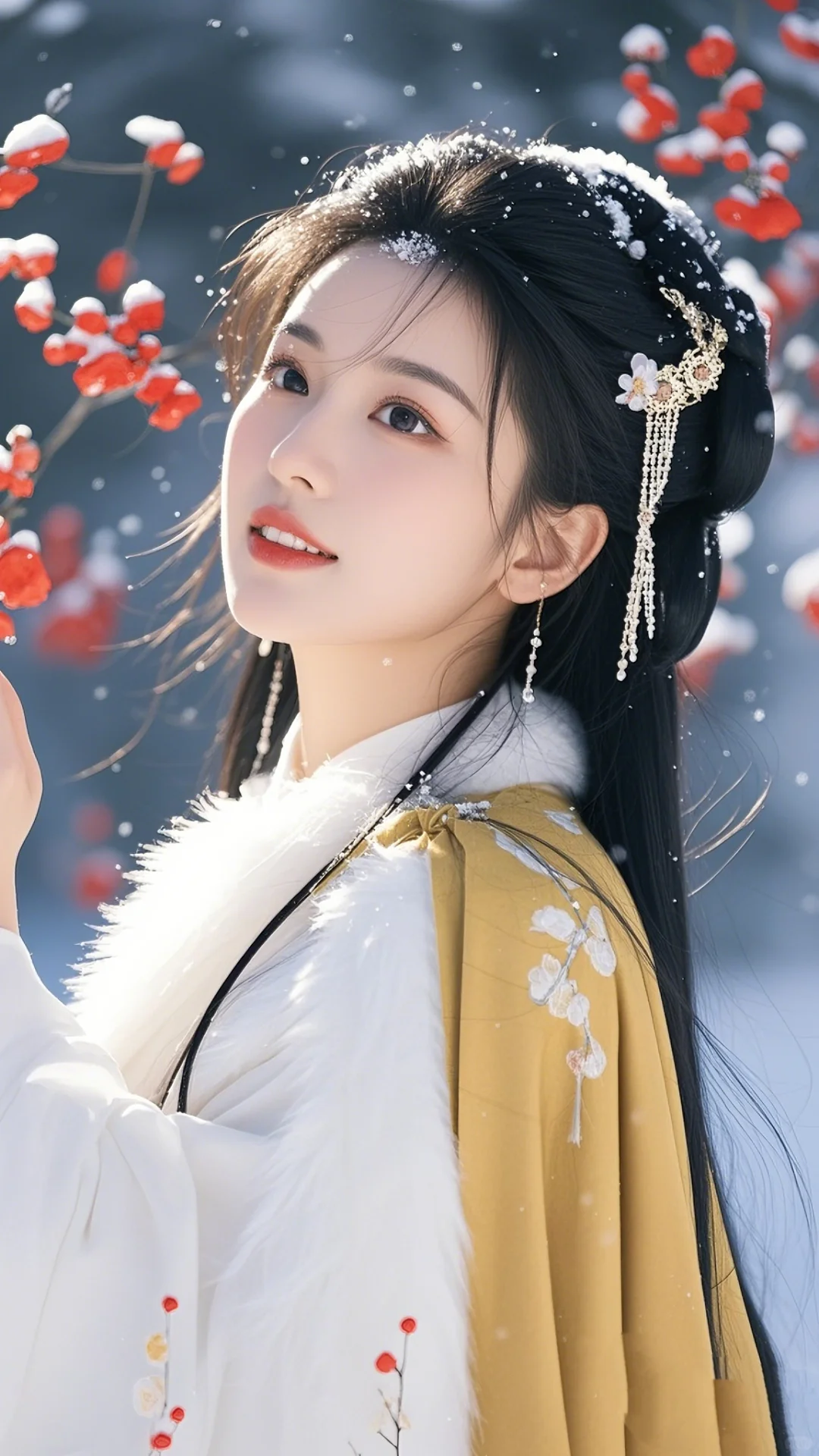 雪中梅花古风美人