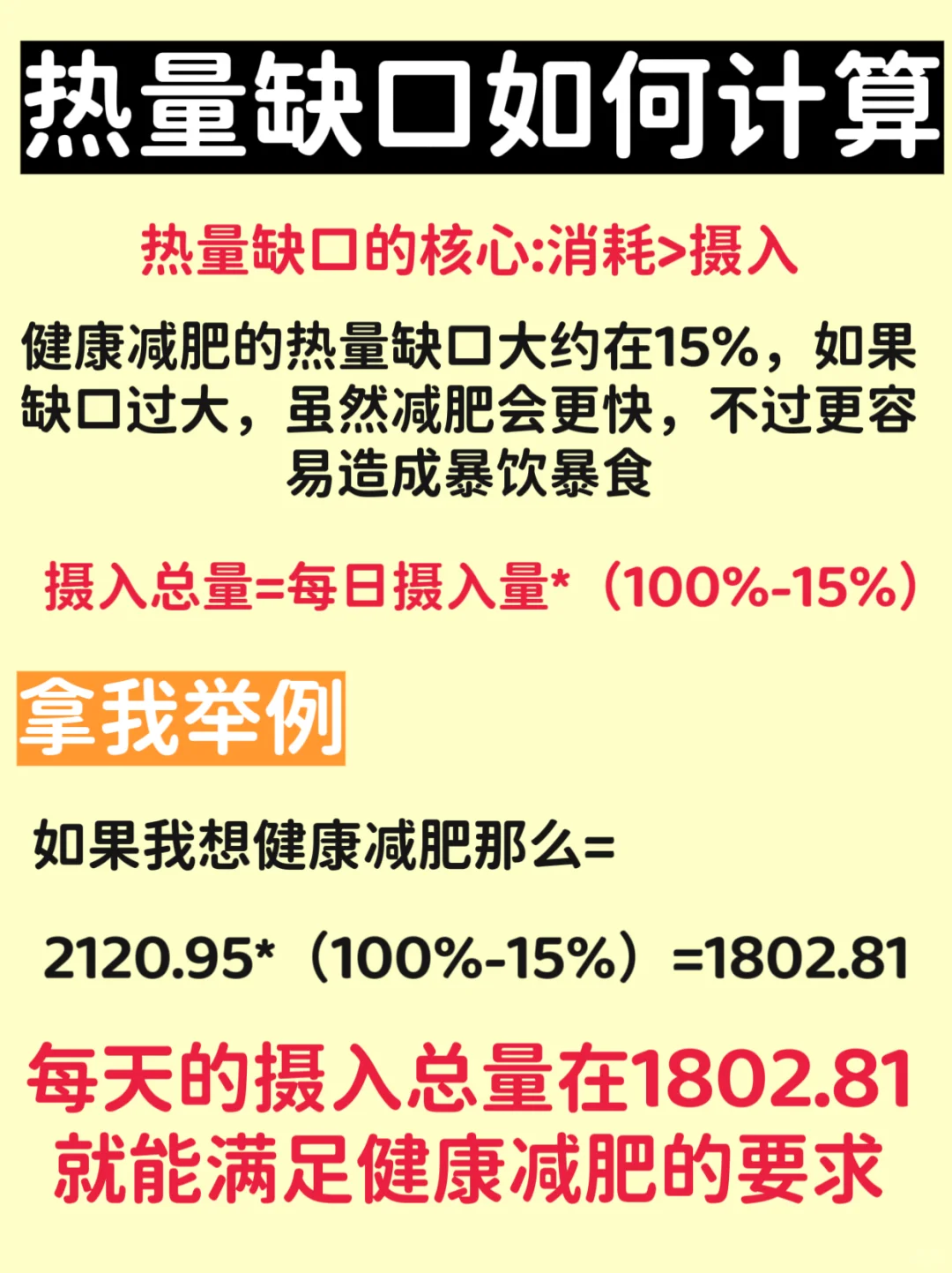 教你算代谢和热量缺口|建议收藏|减肥必看