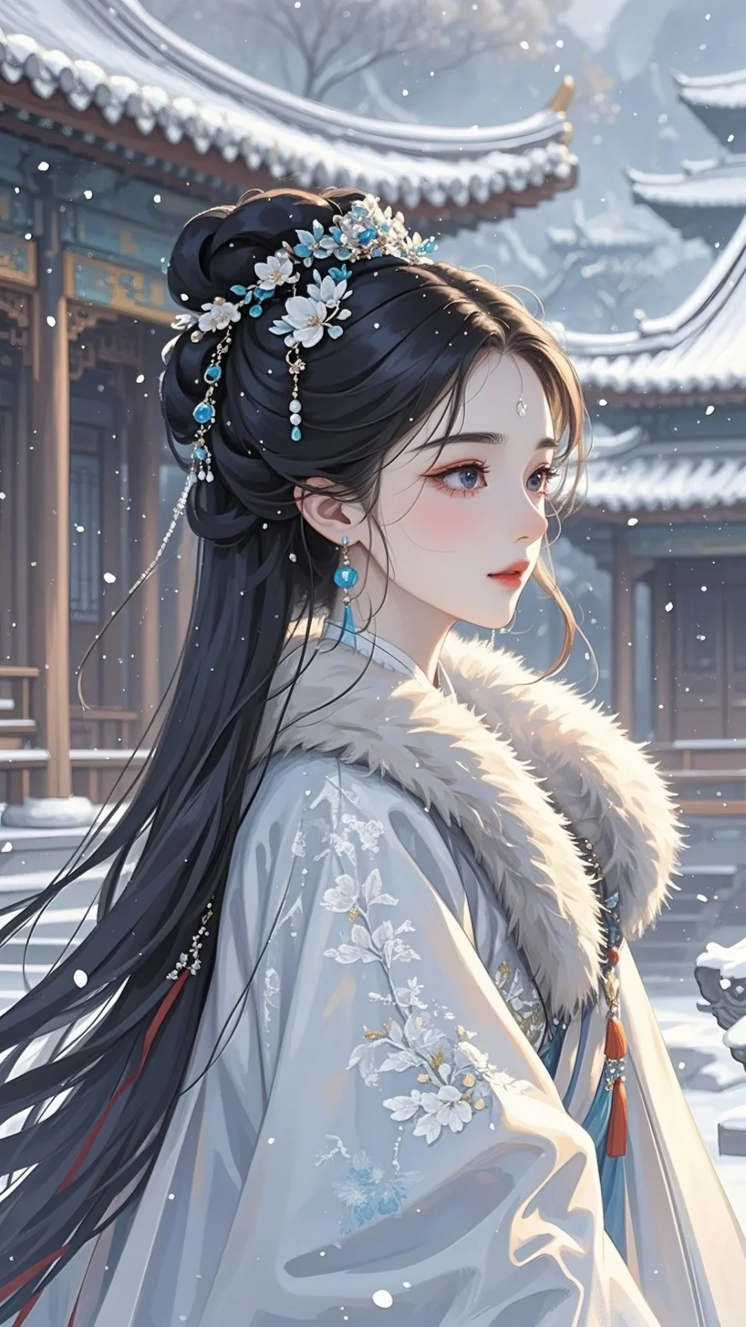 雪中美人|古风美女|古典头像