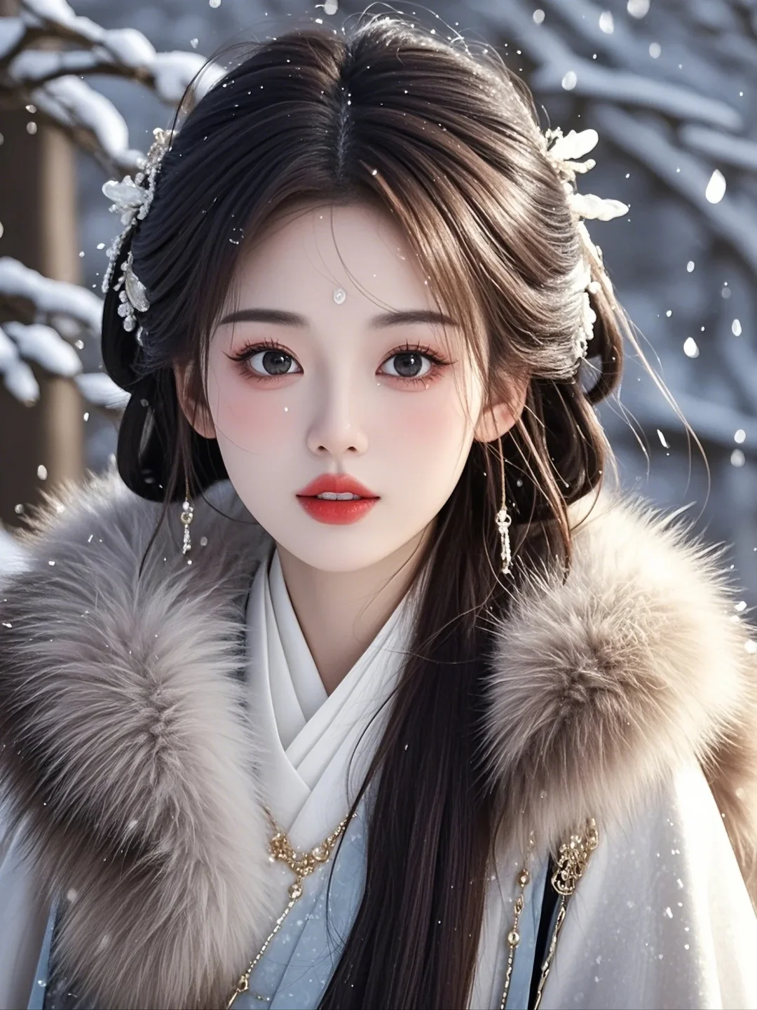 雪中美人|古风美女|古典头像