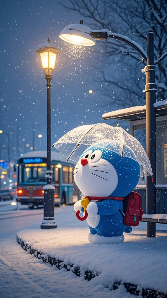 哆啦A梦 雪夜里的等候