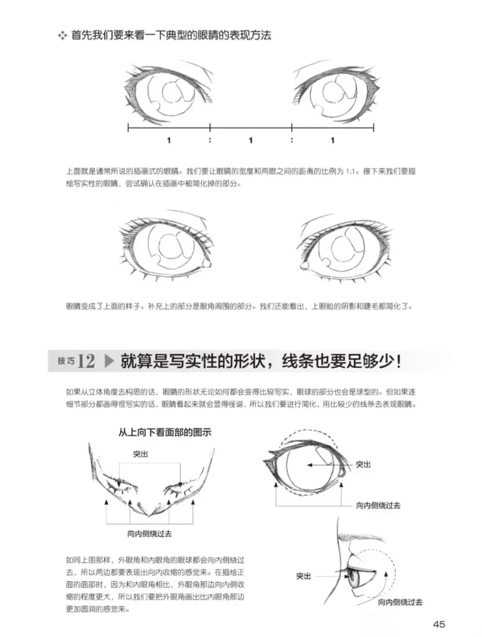 绘画参考丨 女孩子的不同眼型画法，分享！