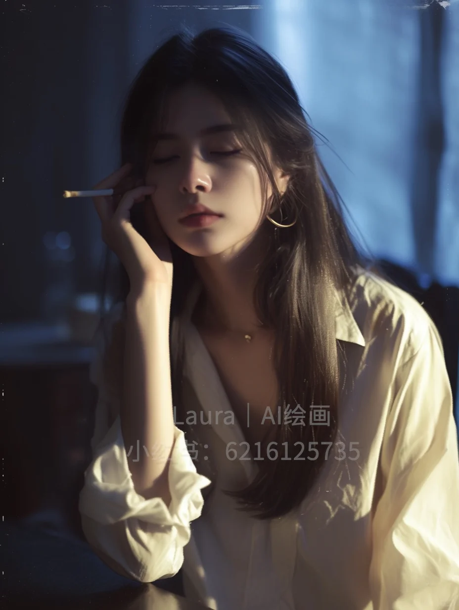 AI绘画｜孤独感美女