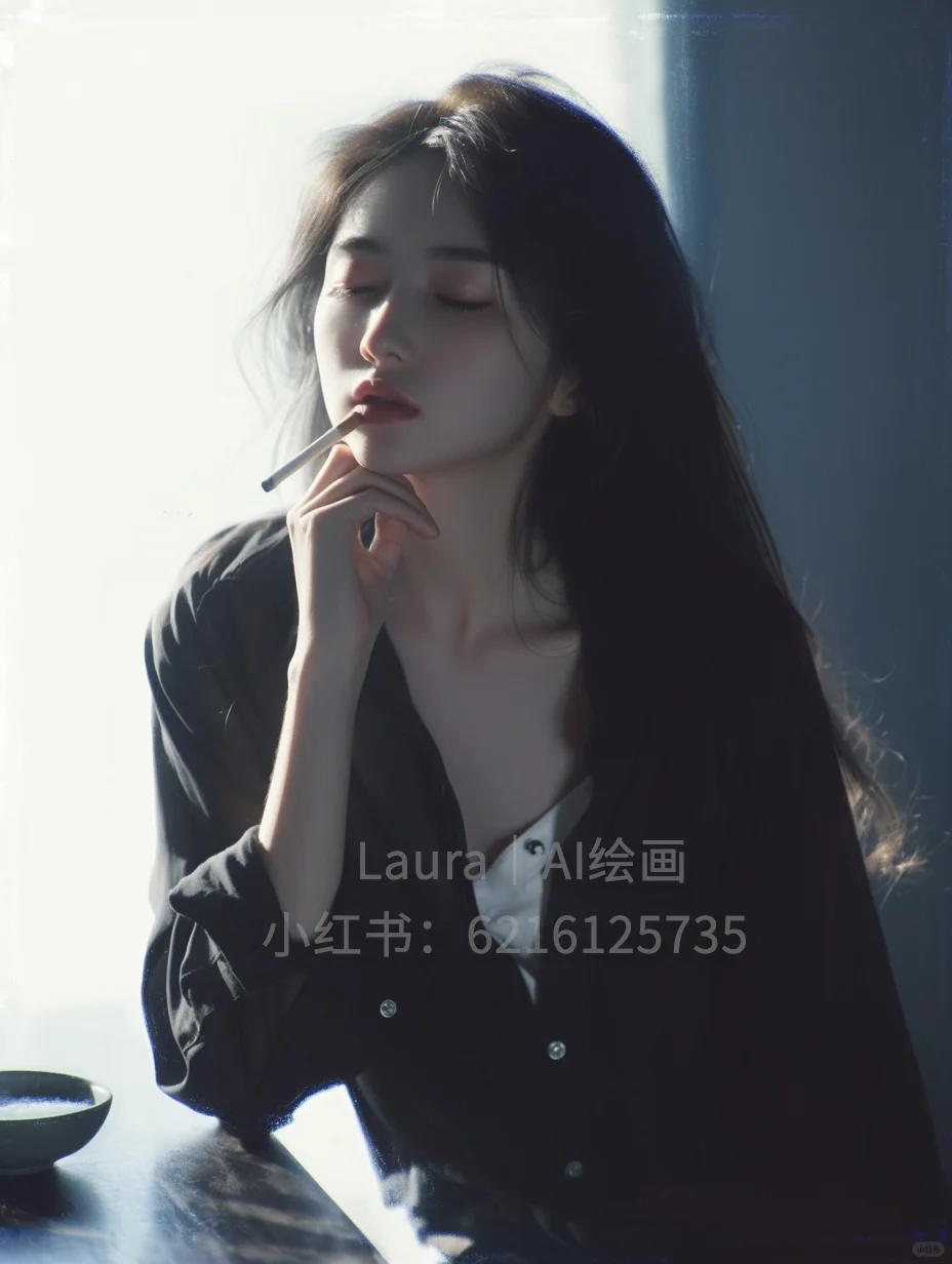 AI绘画｜孤独感美女